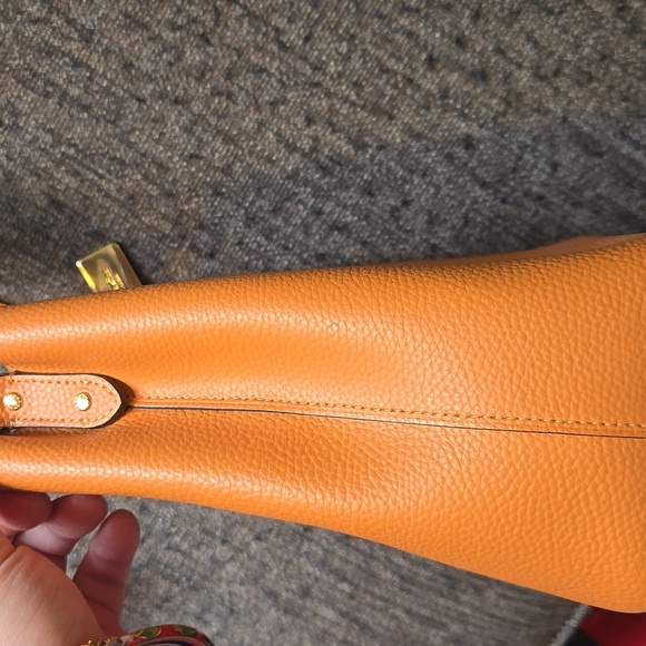 Coach Small Town Bucket Bag  pebbled leather In Orange Taffy - Picture 5 of 10